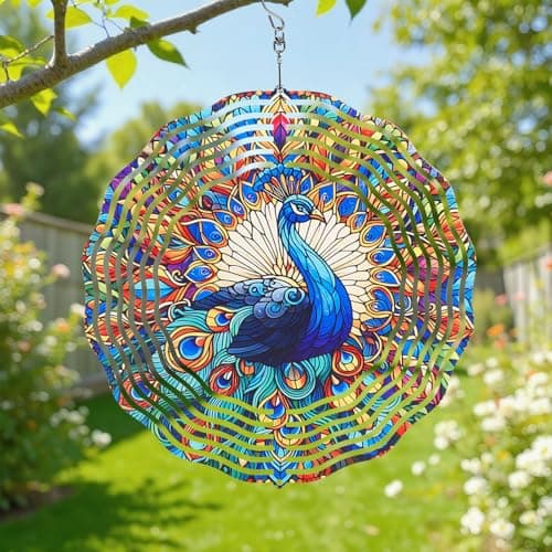 Image of jianyana Wind Spinner 3D Hanging Garden Decoration for Indoor Outdoor Rainbow Wind Spinners