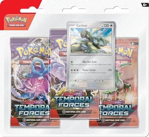 Image of Pokémon TCG: Scarlet & Violet—Temporal Forces Triple Pack – Cyclizar (3 Booster Packs & 1 Foil Promo Card)