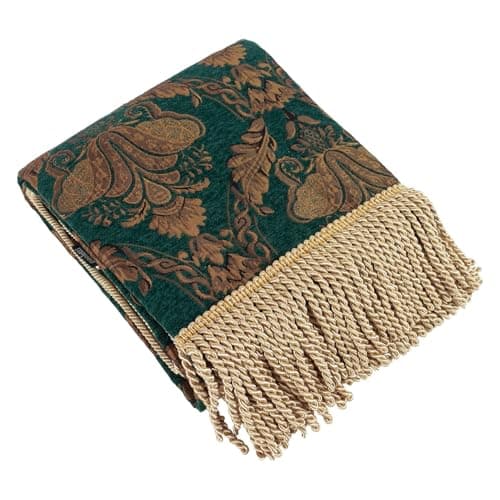 Image of Paoletti Shiraz Floral Jacquard Fringed Throw
