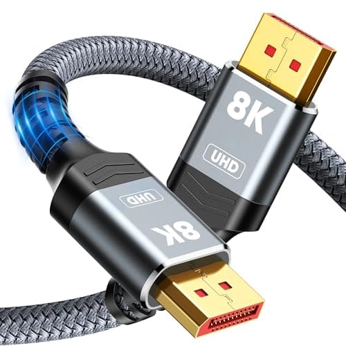 Image of Capshi 8K DisplayPort Cable 1.4 3M DP to DP Cord (VESA Certified, 8K@60Hz,4K@144Hz,2K@240Hz/165Hz),32.4Gbps High Speed Display Port Cable for Gaming Monitor, HDR/FreeSync/G-Sync, Braided