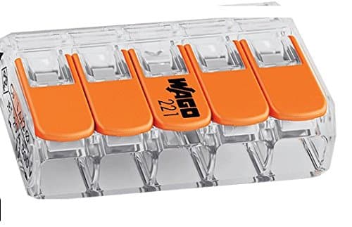 Image of WAGO 221-415 Lever-Clamp 5-Way Transparent Plastic Terminal Block Packs of 5
