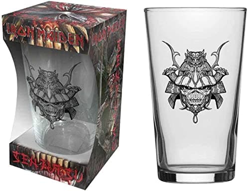 Image of for-collectors-only Iron Maiden Glas Senjutsu Beer Glass Long Drink Glass XL Drinking Glass Pint Glass, Transparent