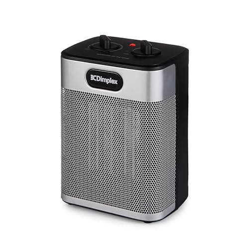 Image of Dimplex DXUC2BS 2000W Upright Ceramic Fan Heater Portable Electric Heater with Adjustable Thermostat, 3 Heat Settings, Fan-Only Mode, Tip-Over & Overheat Protection - Black and Silver