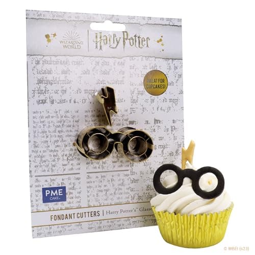 Image of PME Harry Potter Fondant & Cookie Cutter, Set of 2, Harry's Glasses & Scar, Small, Silver