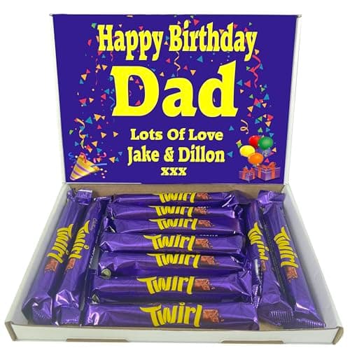 Image of Personalised Letterbox Friendly Chocolate Gift Box Hamper – Personalised Sweet Gift for Him or Her – Perfect for Birthdays, Christmas or Any Occasion (Compatible With TWIRL)
