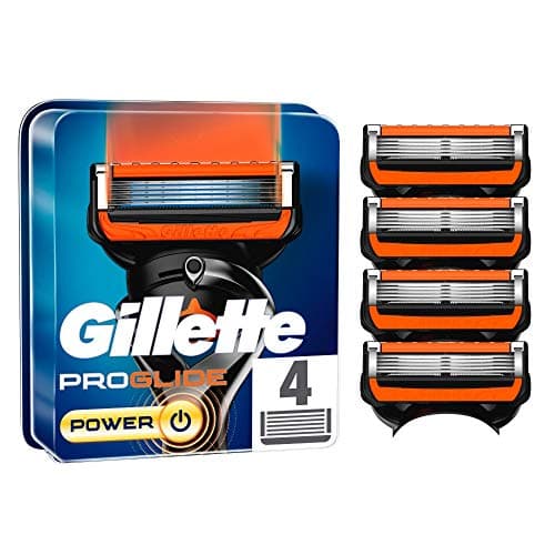 Image of Gillette ProGlide Power Razor Blades, 4 Replacement Blades for Men's Wet Razors with 5-Blade Blade, Pack of 4