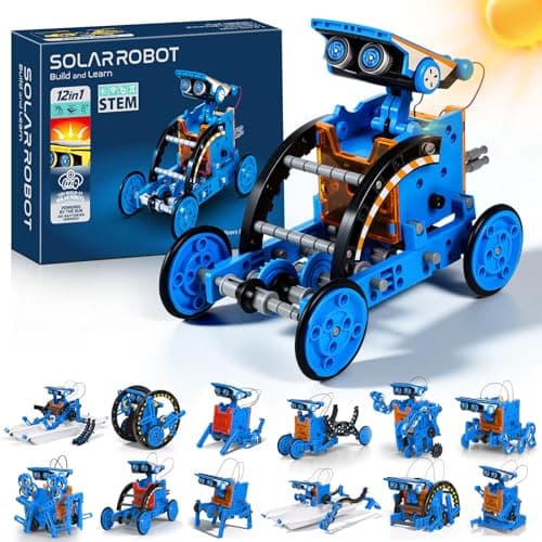 Image of OMWay 12-in-1 Solar Robot Toys, STEM Educational Experiment DIY Robotics Set, Science Kits for Kids Age 8-10, Solar Powered Building Set Gifts for Boys Teens Age 8-12