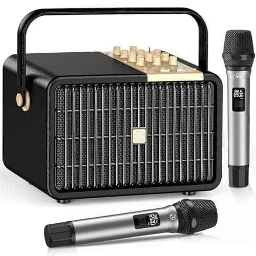 Image of SUPNIU 320W Peak Power Karaoke Machine with Rich Deep Bass for Adults Portable Bluetooth Singing PA Speaker System Bass/Treble Adjustment with 2 UHF Wireless Microphones for Home Party Wedding Outdoor