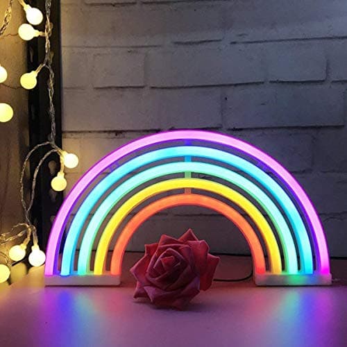 Image of Rainbow LED Neon Signs Art Colorful Neon Lamp Night Lights Indoor Wall Decor for Home Party Anniversary Valentine Gifts Bedroom Decoration