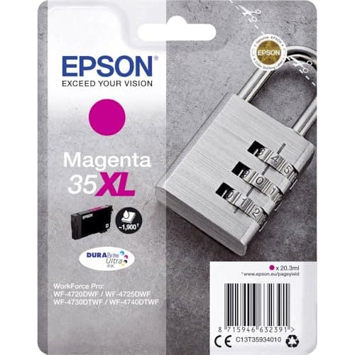 Image of Epson 35XL Magenta Padlock High Yield Genuine Ink, Claria Photo HD Ink Cartridge