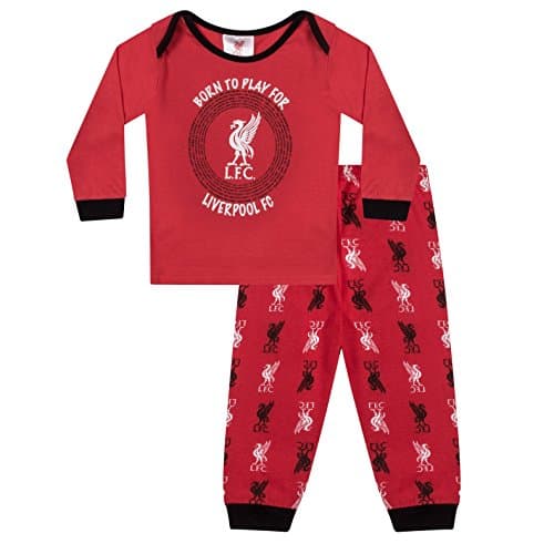 Image of Liverpool FC Official Football Gift Boys Kids Baby Pyjamas 0-3 Months Red