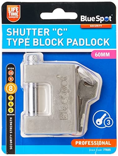 Image of Blue Spot 77035 Shutter C Type Block Padlock, 60 mm