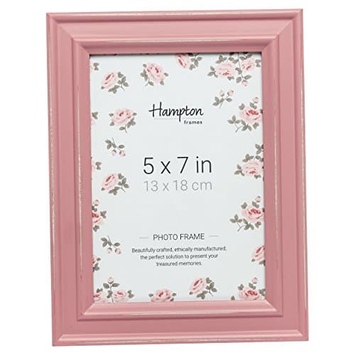 Image of Hampton Frames PALOMA Distressed Shabby Chic Picture Photo Frame Pink 5x7 (13x18cm) PAL301957P