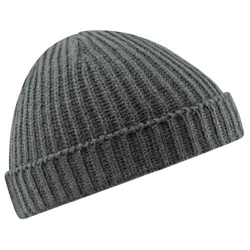 Image of Beechfield Unisex Unisex Retro Trawler Winter Beanie Hat Baseball Cap, Grey (Smoke Grey), One Size