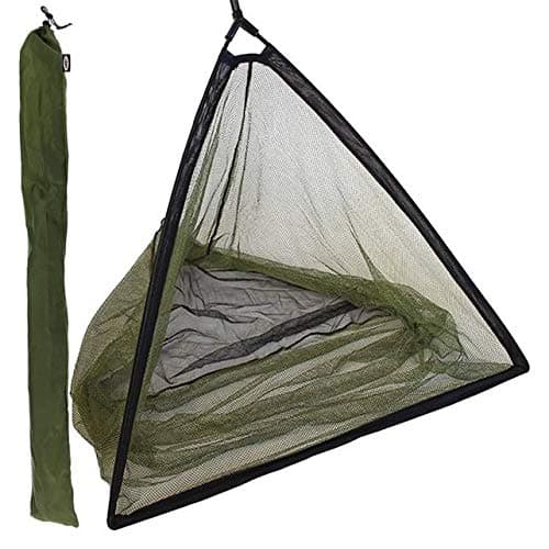 Image of 42" INCH CARP FISHING LANDING NET WITH STINK BAG SPREADER BLOCK - In Black & Green With a Deluxe Feel and Finish NO POLE OR HANDLE INCLUDED