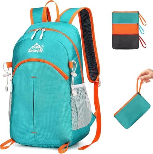 Image of ROSSRORE Foldable Backpack 20L, Ultra Lightweight Packable Travel Daypack for Men Women Hiking Camping, Water Resistant Rucksack Folds into Pocket for Outdoor Sports Travelling