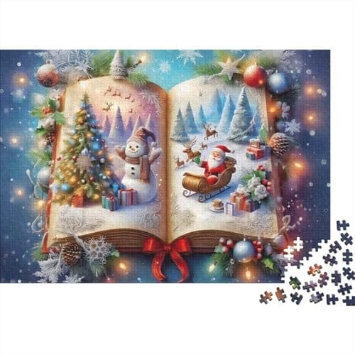 Image of Magic Christmas Book Adult Jigsaws Santa Story Jigsaw 1000Pc Recycled Paper Adults Fun Home Activity Impossible Difficult Game for Family 52x38cm/1000pcs