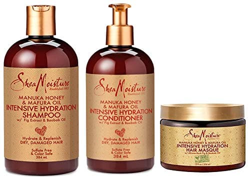 Image of SheaMoisture Manuka Honey & Mafura Oil Intensive Hydration Combination Set – Includes 13 oz. Shampoo, 13 oz. Conditioner & 12 oz. Hair Masque