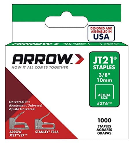 Image of Arrow 276 JT21 3/8-Inch / 10mm Staples, 1000 Staples, Pack of 12