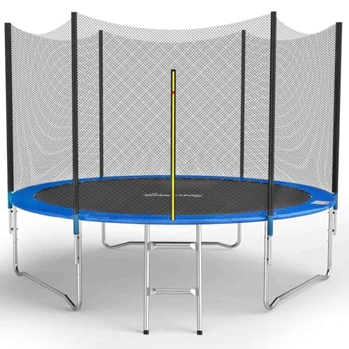Image of GALACTICA 10FT Round Trampoline Set Outdoor Garden Safety Net Enclosure Spring Jump Mat Padding Ladder GT-TS-02 Blue