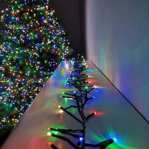 Image of Premier Decorations 480 Multi Action Indoor & Outdoor Christmas Cluster LED Lights with Timer - Multi-Colour Multi Coloured