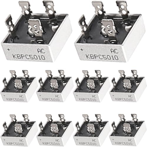 Image of Youmile 10 pcs KBPC5010 Bridge Rectifier Diode Set 50A 1000V High Power Rectifier Diode Single Phase Full Wave Metal Shell 4 Pin Through Hole Electronic Components