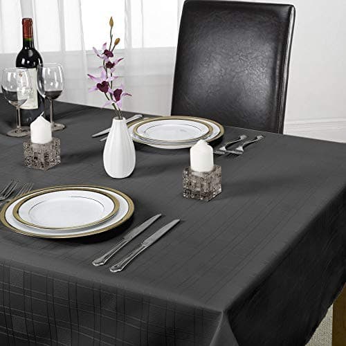 Image of Emma Barclay Chequers - Jacquard Table Cloth in Black - 70x108 (178x274cm)