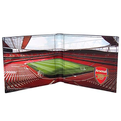 Image of Arsenal FC Official Football Gift Embossed Crest Stadium Wallet Black