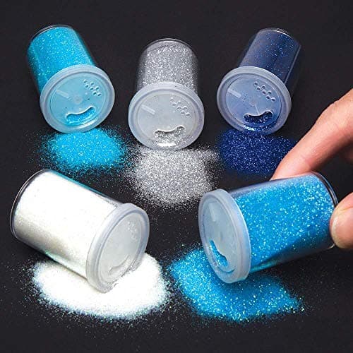 Image of Baker Ross AR709 Winter Glitter Shakers for Kids Arts and Crafts — Glitter Containers Ideal for Crafting in Classrooms, Schools, and Preschools (Pack of 5)