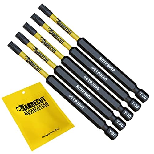 Image of 5 x SabreCut SCTP3089_5 89mm T30 TX30 Torx Tamper Proof Security Magnetic Impact Screwdriver Driver Bits Set Heavy Duty