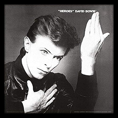 Image of David Bowie ACPPR48157 Heroes 12" Album Cover Framed Print, Wood, Multi-Colour, 32 x 32 x 1.5 cm