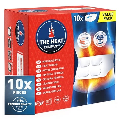 Image of THE HEAT COMPANY Heat Wraps - 10 Pieces Value Pack - Extra Warm - 12 Hours Pleasant Warmth - Instant Heat - Air Activated - Purely Natural