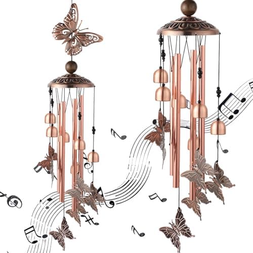Image of Wind Chime, Butterfly Chimes for Garden Hanging Wind Chimes Outdoor Decorations Wind Chime Gift for Women Girls Birthday Window Decoration