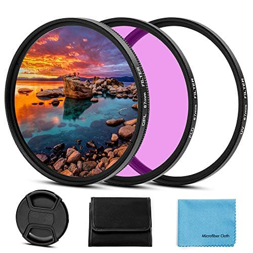 Image of Fotover 77mm Universal UV CPL FLD Filter Set UV protection Filter Circular Polarizing Filter Kit with Centre Pinch Lens cap for Canon Nikon Sony Pentax Olympus Fuji Camera