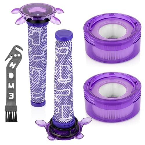 Image of Upgraded V8 Filter Replacement for Dyson V8 New Version Cordless Animal Extra SV10 SV25 Car+Boat Handheld Vacuum, 2 Star Pre-Filters and 2 HEPA Post-Filters Replace Part No. 965661-05 & 967478-05