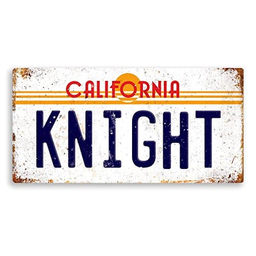 Image of WTF | Famous Movie Number Plates – Knight Rider “KNIGHT” | Sticky-Pads - Metal Wall Sign Plaque Custom Name