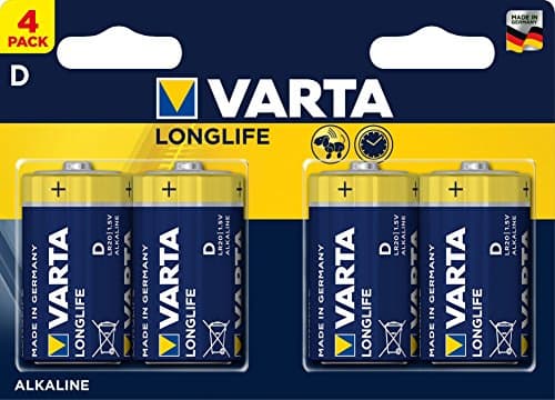 Image of Varta Longlife Extra Batteries D Alkaline 1.5 Volt 4 Pack