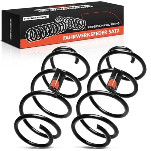 Image of Frankberg 2x Coil Spring Front axle Compatible with O.c.t.a.v.i.a II 2007-2013 E,O,S 2006-2015 Golf VI V 2007-2013 J,e,t,t,a III IV 2005-2015 Replace# 1K0411105AQ