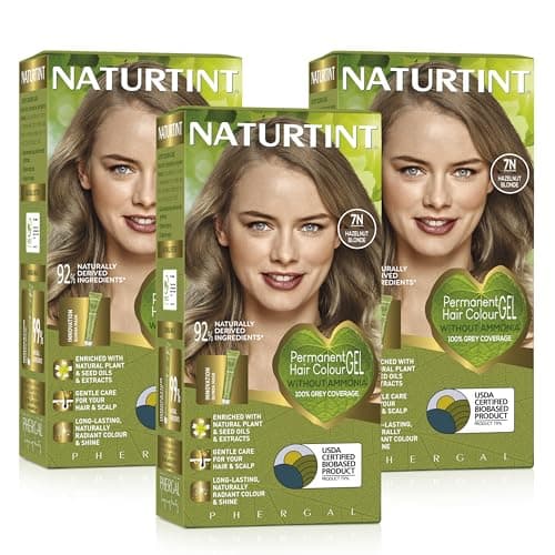 Image of Naturtint (3 PACK) Permanent Hair Colour Gel 7N Hazelnut Blonde, 170ml