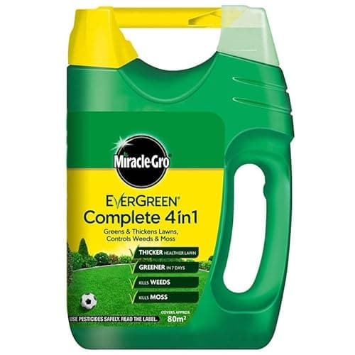 Image of Miracle-Gro Evergreen Complete 4-in-1 Lawn and Garden Spreader for 80m² - Fertilizer, Weed Control, Moss & Lawn Care Treatment for Healthy Green Lawn