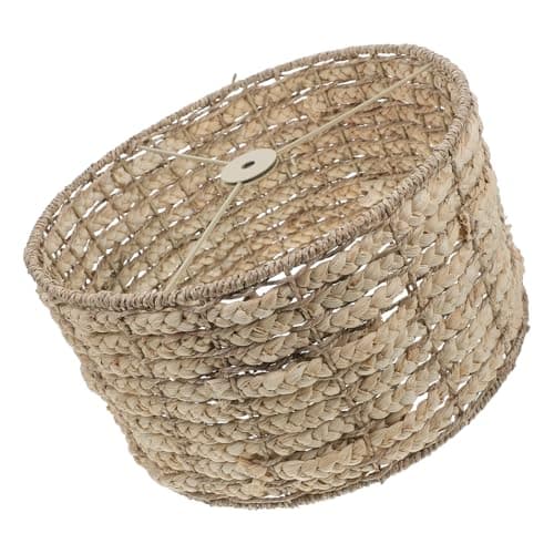 Image of SHINEOFI Large Seagrass Drum Lampshade, Lightweight Straw Pendant Light Shade for Dining Room and Bedroom, Cottage Style Woven Seagrass Lamp Shade for Home Decoration