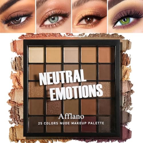 Image of Nude Neutral Eyeshadow Palette, 25 Colours Matte Shimmer Brown Gold Dark EyeShadow Palette, Highly Pigment Smokey Natural Eye Shadow Makeup, Long Lasting Blendable Waterproof for Daily Festival