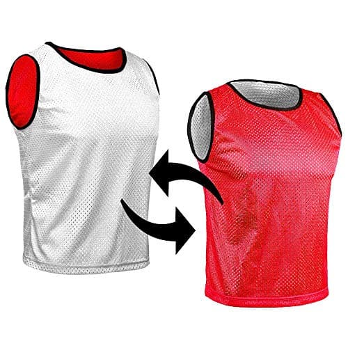Image of SPORTSBIBS Football Bibs, Double-Sided Marker T-Shirts, Mesh Jersey, Reversible Bib for Kids and Adults, Training Marking Shirt Trikots for Men Ladies Seniors Juniors, Combination of 2 Colours
