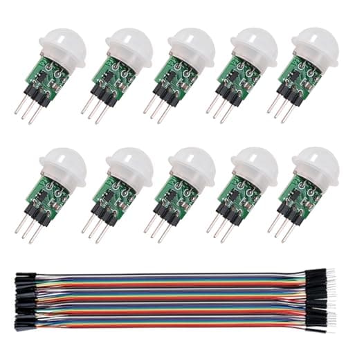 Image of AEDIKO 10pcs AM312 PIR Motion Sensor AM312 Mini Detector Module HC-SR312 Pyroelectric Infrared PIR Motion Automatic Detector DC 2.7 to 12V With Jumper Cable