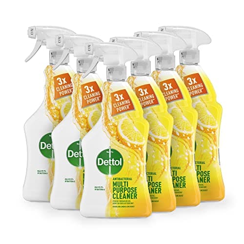 Image of Dettol Spray, Antibacterial Multipurpose Cleaner, Lemon & Lime, 6L (1L x 6pck), Household Disinfectant, Deep Clean, Kitchen and Bathroom surfaces, Kills 99.9 Percent of Germs