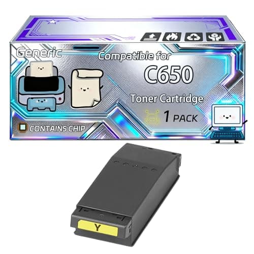 Image of C650 Toner Cartridge Compatible for Okidata OKI C650 C650dn Printers, With Chip, 21500 Pages, Vibrant Colours (1 Pack Yellow)