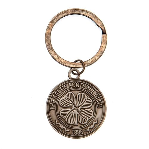 Image of Celtic FC Antique Silver Crest Keyring (One Size) (Antique Silver)