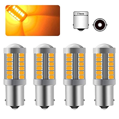 Image of Sidaqi 4pcs 1156 BA15S P21W LED Bulb Amber Yellow Turn Signal Light Bulb Super Bright 6000K 5630 33 SMD Front and Rear Turn Signal Light 12-30V