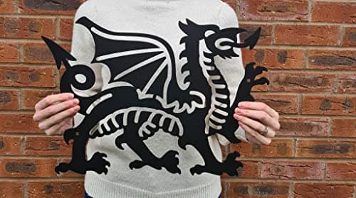 Image of Welsh Dragon Metal Plaque | Wall Art for Garden & Home Decor | Patriotic Welsh Wall Ornament | Fixings Included