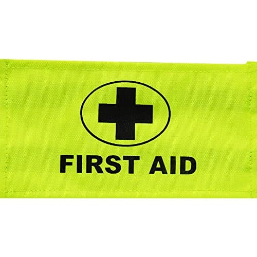 Image of First Aid Aider Medical Armband ID Badge Green Yellow Universal Size Sleeve, Yellow Single Pack